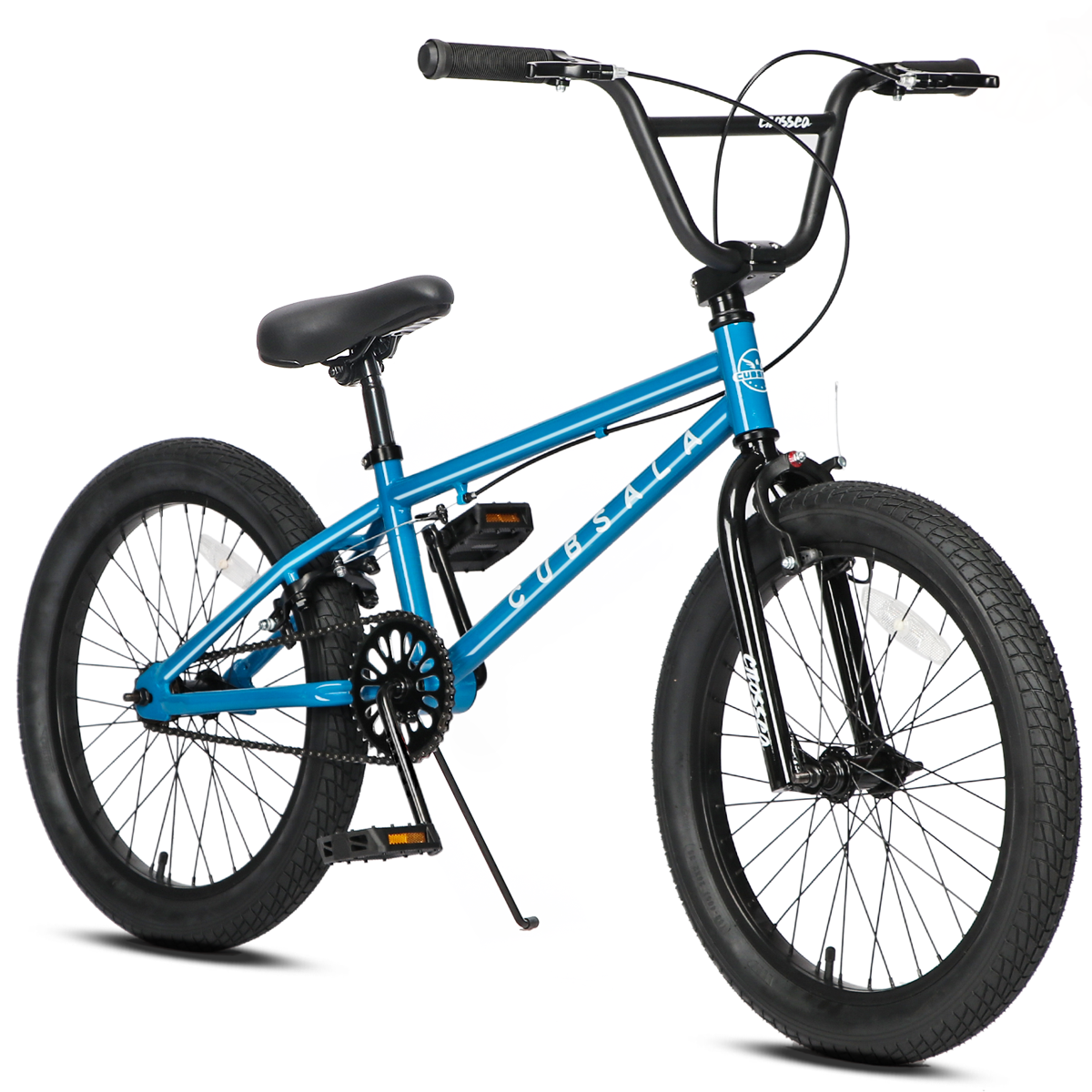 Pink and blue bmx top bike