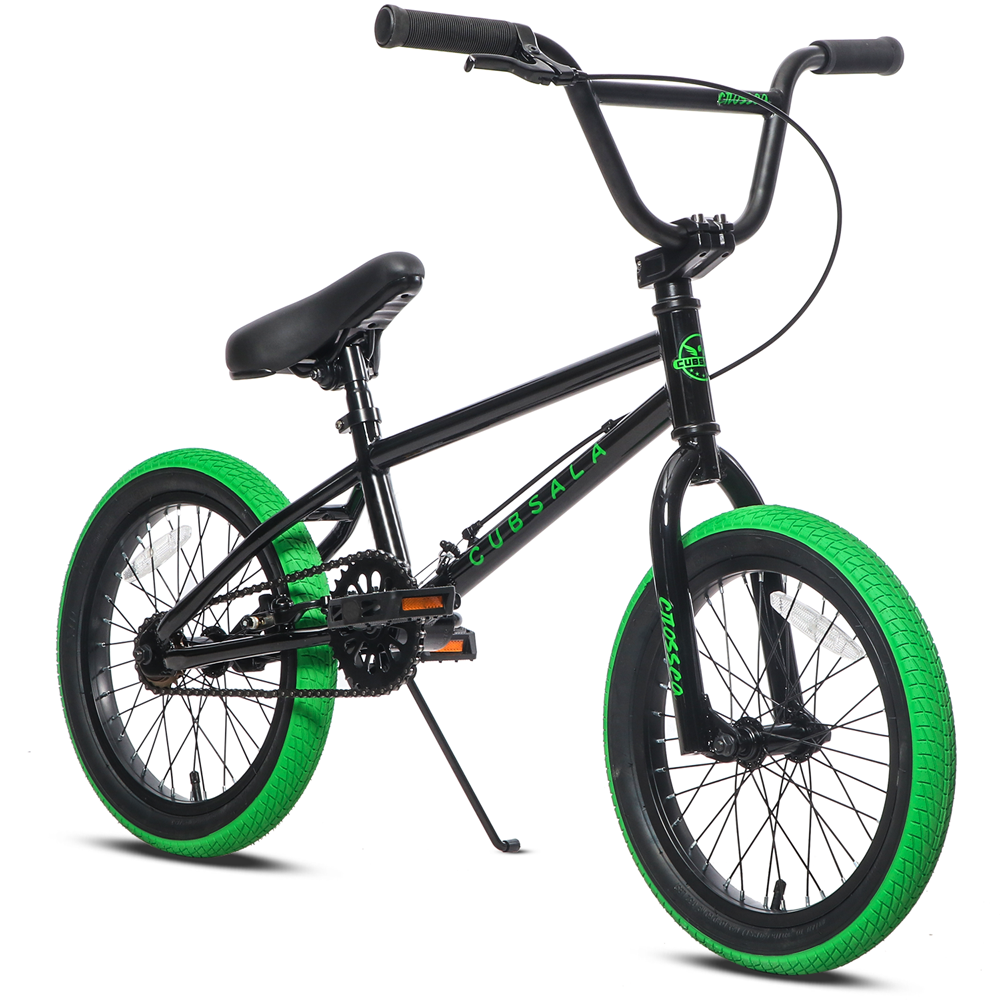 Black and green bmx top bike