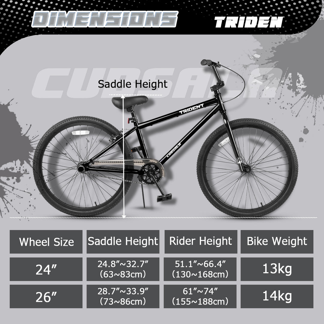 Cubsala 24" 26" BMX Bike For Advanced Riders - Trident